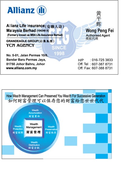 Name Card Design: Alliance Life Insurance